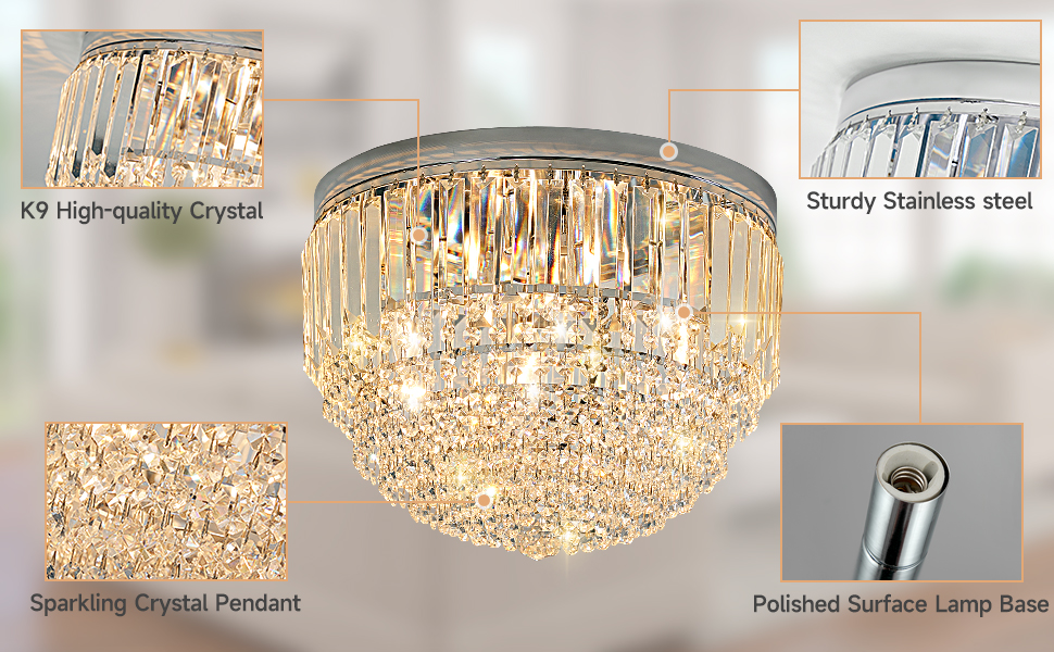 YMP&YZX 5-Lights Crystal Chandelier,15.7
