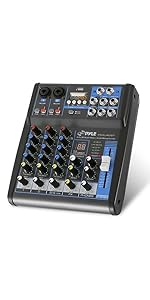 Pyle Professional Audio Mixer Sound Board Console System Interface 4 Channel Digital