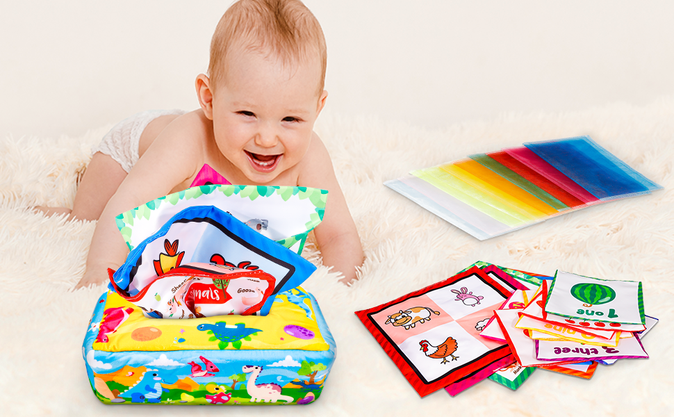 Baby Tissue Box Toy Sensory Toys Infant 612 Months Toddler