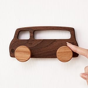 Car shape wood wall hooks