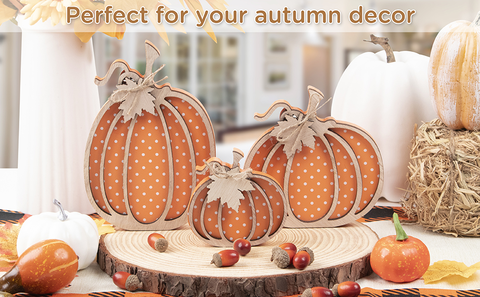 Fall Decor-Wooden Autumn Pumpkin Fall Decorations for Home