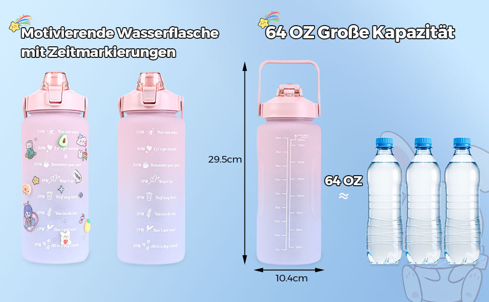 Bouteille d'eau en verre portable pour filles, bouteille à clic, eau HI, 2  litres, 750 ml, 1000 ml, 1200 ml, 2000ml - AliExpress