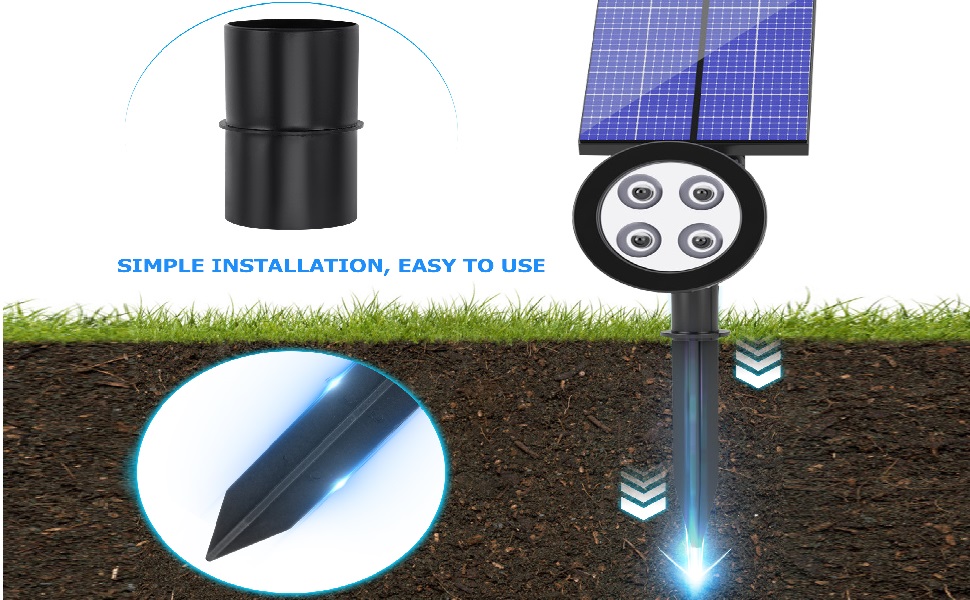 2 Set Solar Light Stakes Replacement, Reinforced Ground