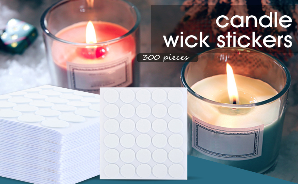 300PCS Candle Wick Stickers, Wick Stickers for Candle