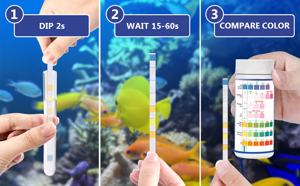 FUNSWTM 150PCS Aquarium Test Strips,7 in 1 Aquarium Water