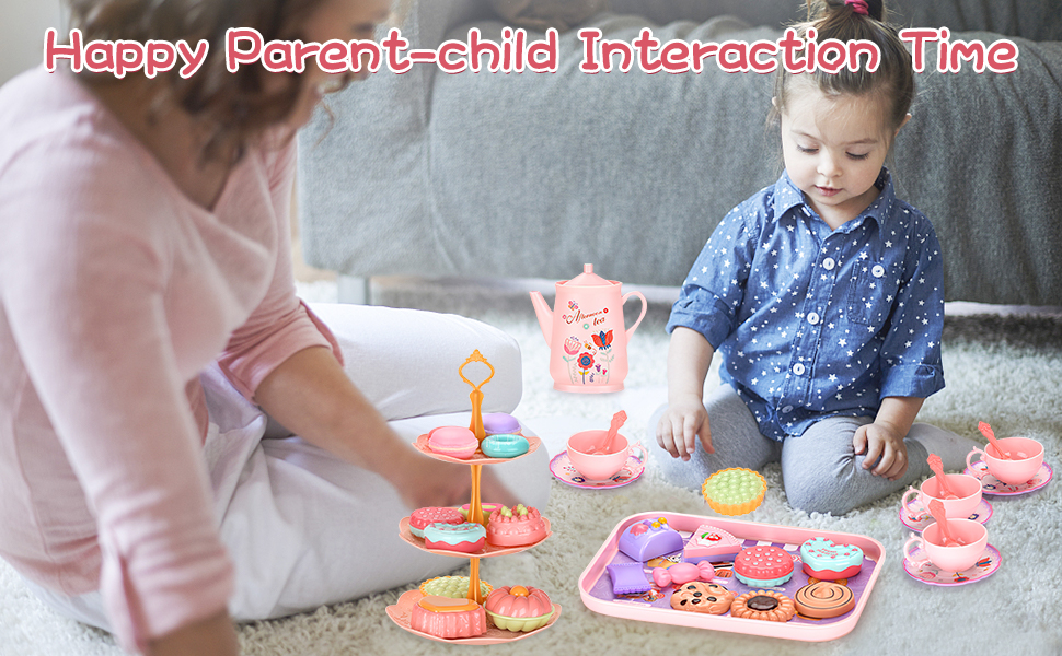 42Pcs Tea Party Set for Little Girls Princess Tea Time Toy