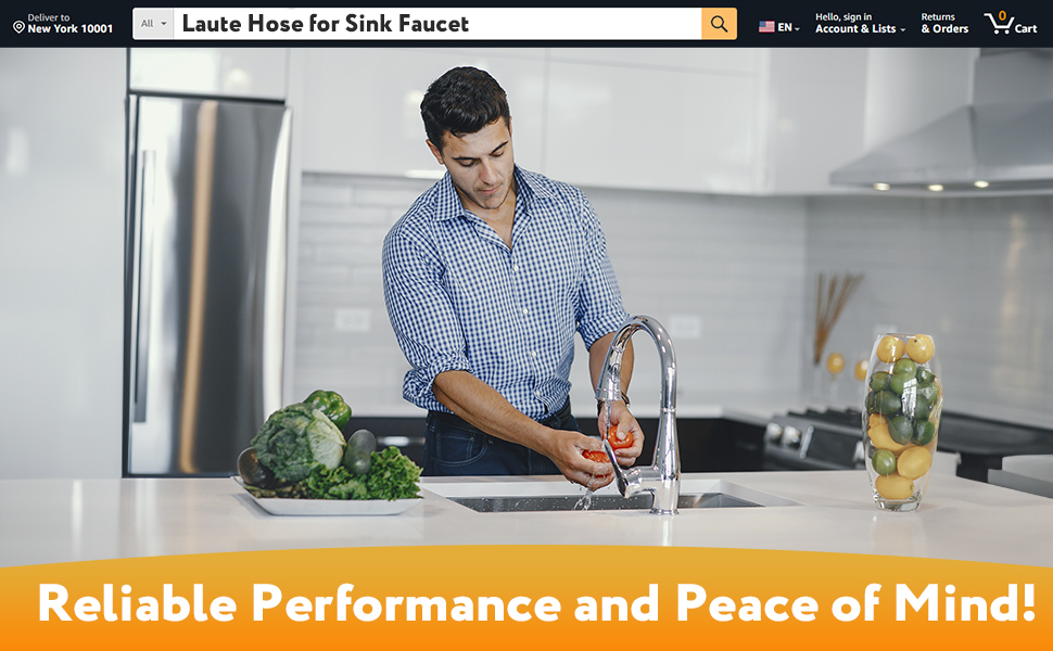 1 Pack Faucet Supply Lines Hose 32" Faucet Connector 3/8 x 1/2 Bathroom