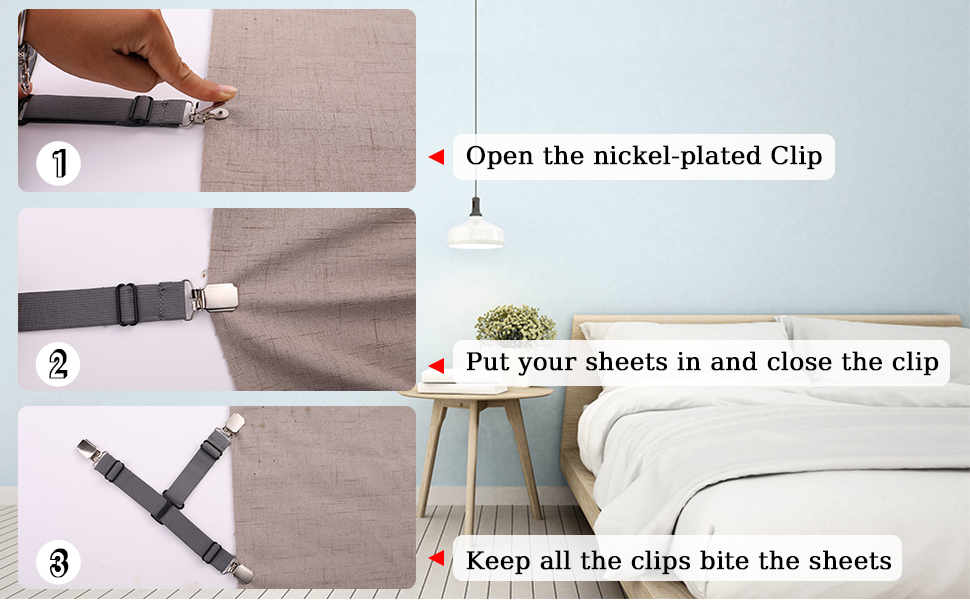 wonhag Bed Sheet Straps Gripper Holder Fitted Sheet Clips