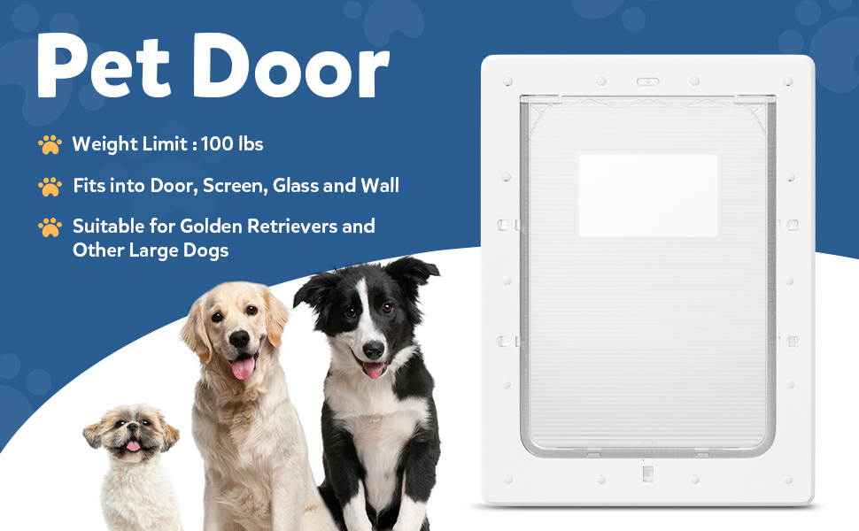 Dog Door, Plastic Pet Door by PETOUCH, 16.7" x 11.7" Inner