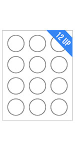 2-inch Circles - 12UP-Single Sheet