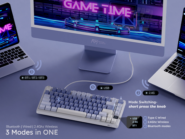 Tri-modes gaming keyboard