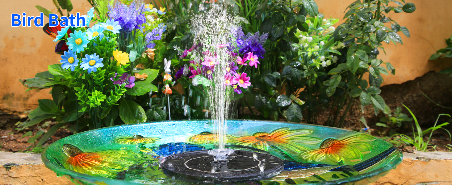 AISITIN 3.5W Solar Water Fountain with Storage, 6.3" Solar