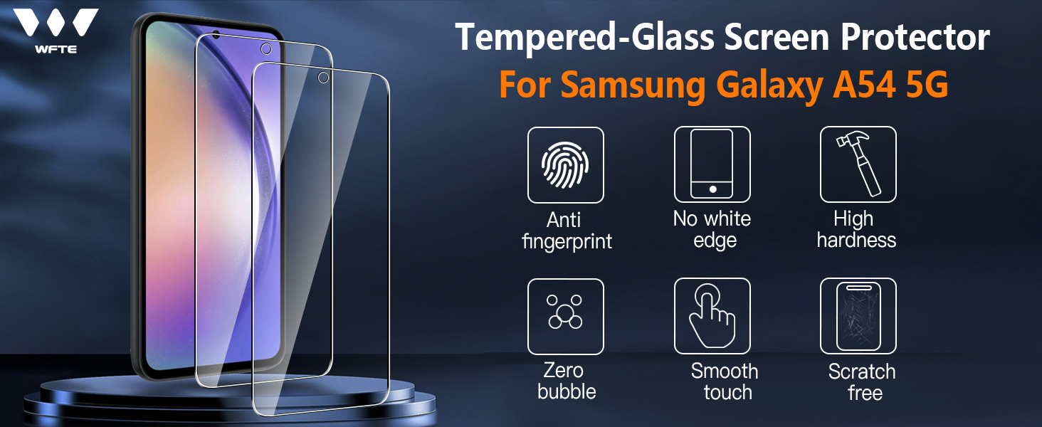 WFTE [2Pack Screen Protector for Samsung Galaxy A54 5G,AntiScratch
