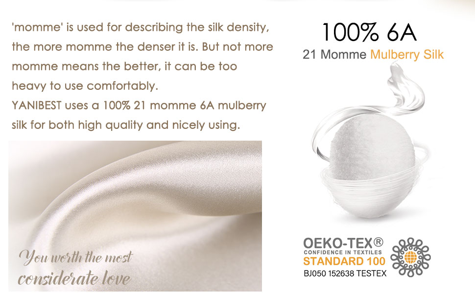 Yanibest Silk Pillowcase for Hair and Skin, 100 Mulberry Silk, 22