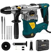 Enventor 1-1/4 Inch SDS-Plus 13A Heavy Duty Rotary Hammer Drill for Concrete Stone, Safety Clutch...