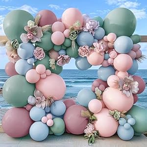 pink blue green balloon arch blue PINK balloon arch 