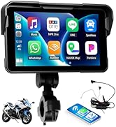 Wireless CarPlay&Android Auto Screen for Motorcycle,5" Portable Car Stereo Waterproof Touchscreen...