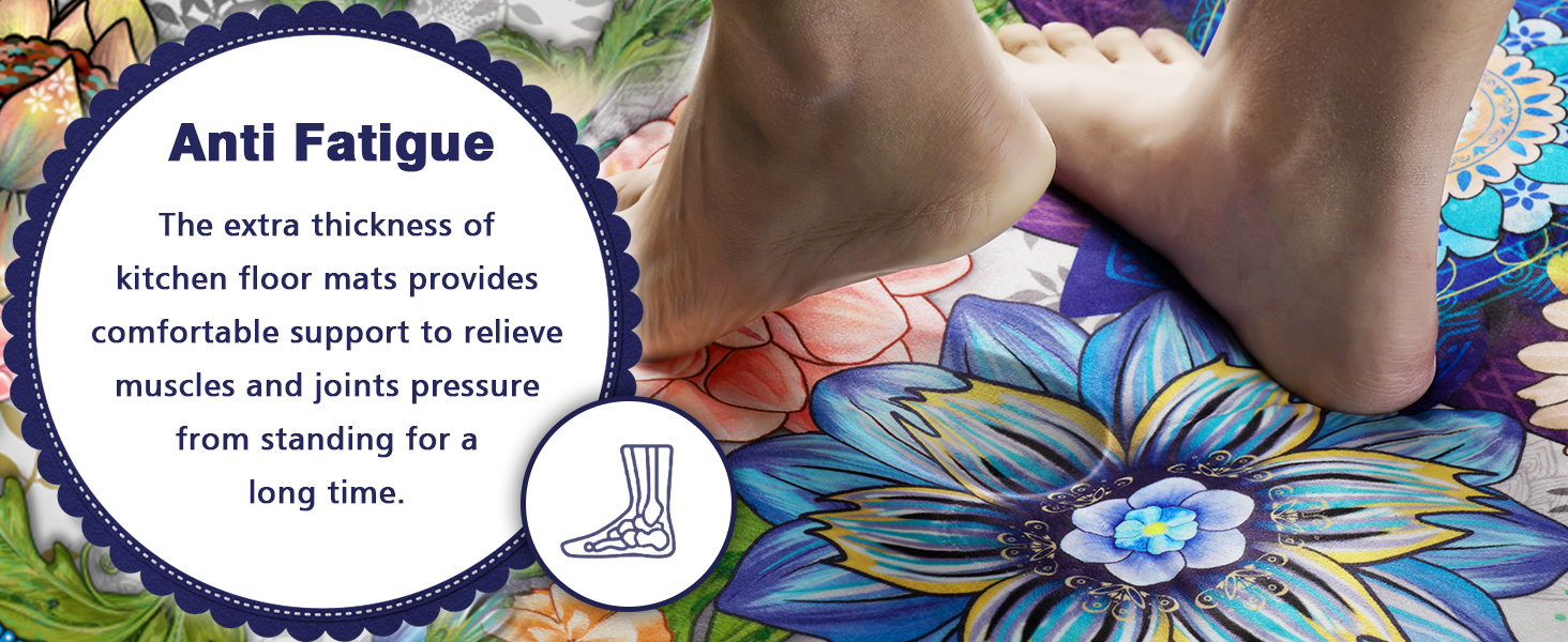 ASPMIZ Boho Kitchen Mat 2 PCS Cushioned AntiFatigue
