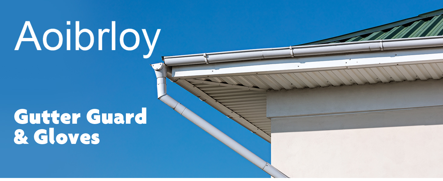 Aoibrloy Gutter Guard, Aluminum Square Hole Leaf Gutter Guard with Gloves, DIY Gutter Guard for