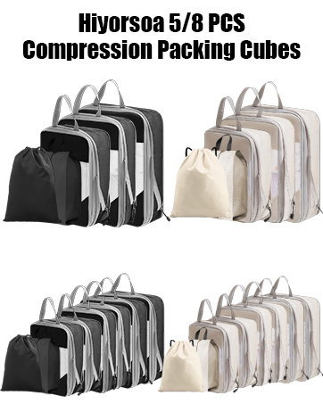 Hiyorsoa Compression Packing Cubes for Suitcases