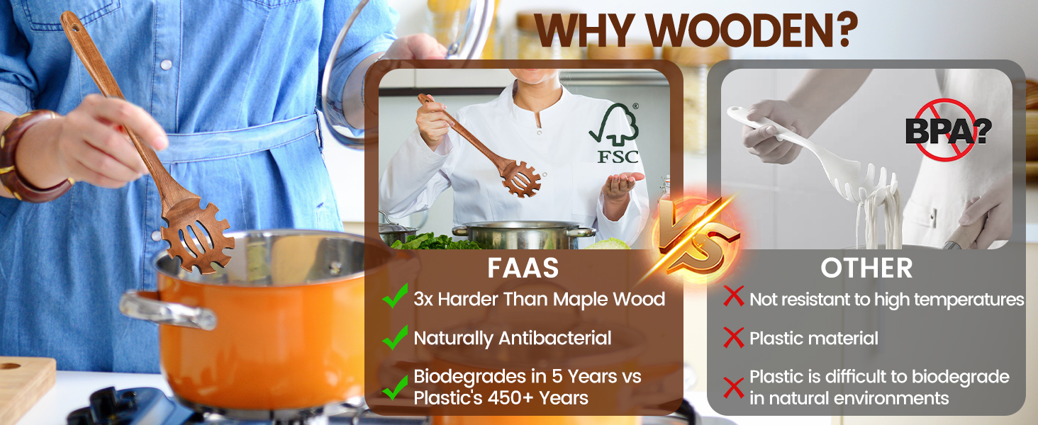  Bamboo Strainer Spoon