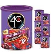 4C Powdered Drink Mix Canister, Wildberry Pomegranate 6 Pack, 9 Quarts, Family Sized Bin, Thirst ...