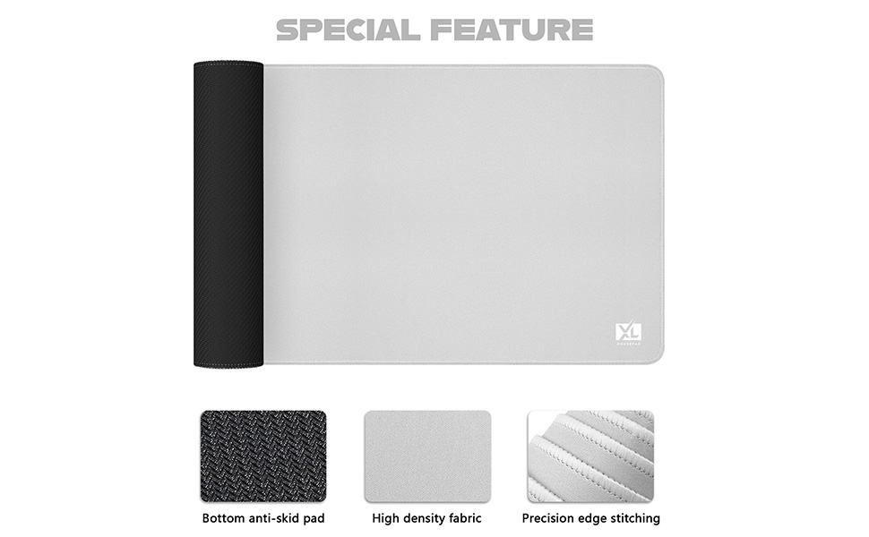 Amazon.com : Silver Gray 3XL Color Mouse Pad - Huge (48''x24