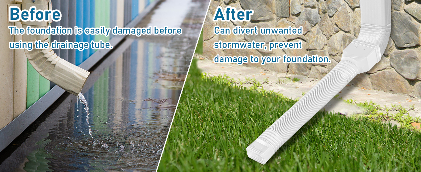 TOKPLNU Rain Gutter Downspout Extension Flexible Down Spout Extender