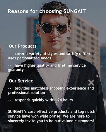 SUNGAIT Round Vintage Polarized Sunglasses Classic Retro Metal Frame Sunglasses Circular for Women Men 13 SUNGAIT Round Vintage Polarized Sunglasses
