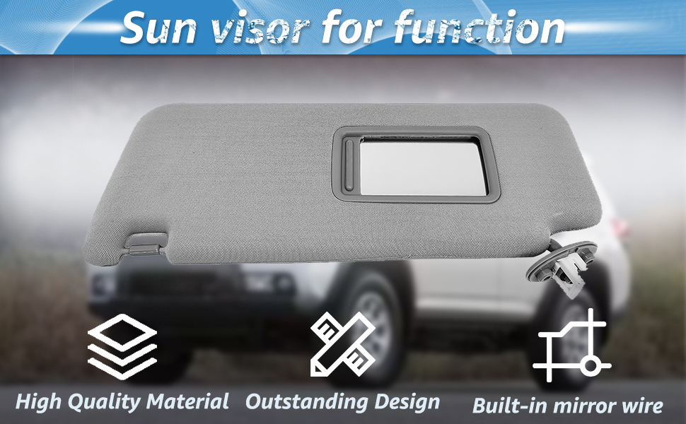 JaoRop Sun Visor Driver Side Left with Vanity Light Fit for Toyota 4Runner 20102023