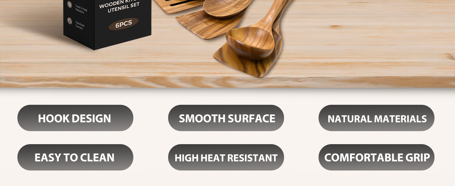 wooden utensil set