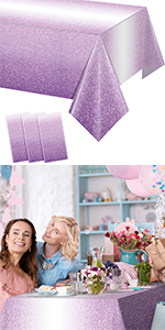 Ombre Purple Plastic Tablecloth