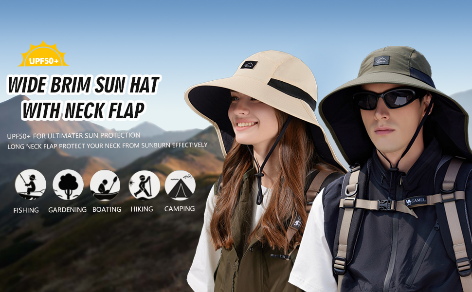 fishing hat with neck flap