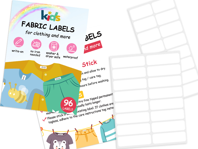 Amazon.com : No-Iron Fabric Labels, Kids Clothing Labels