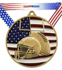 Patriotic Football Medal with Stars &amp; Stripes Neckband