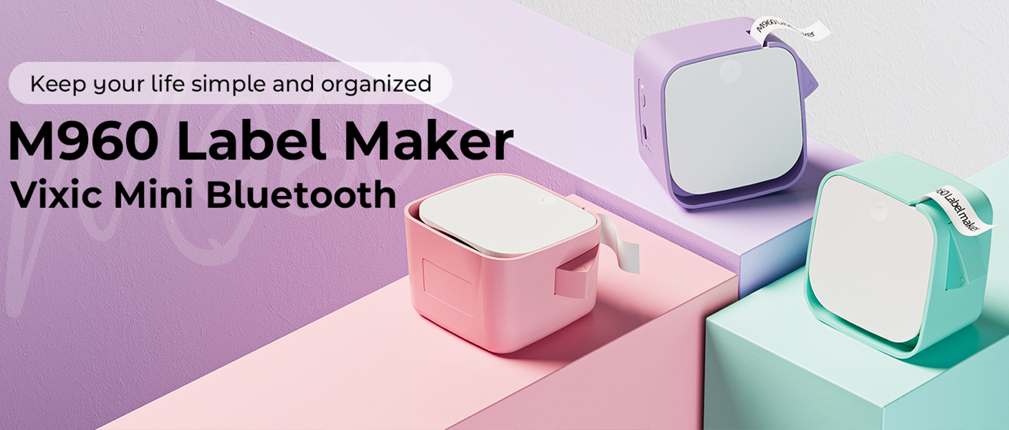Vixic Label Makers M960 Label Maker Machine, Portable Bluetooth Label Printer