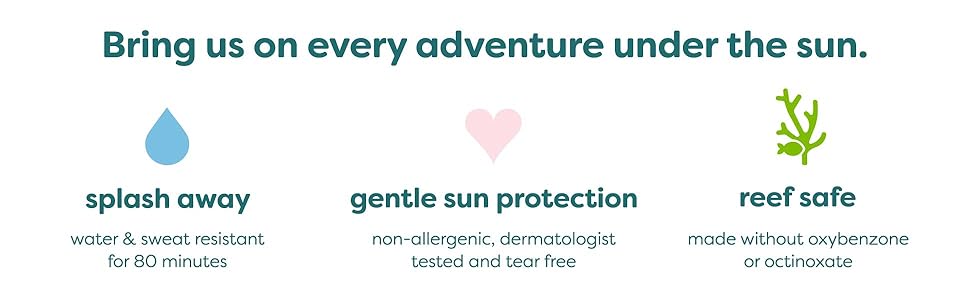 Water & sweat resistant for 80 minutes, non-allergenic, dermatologist tested and tear free