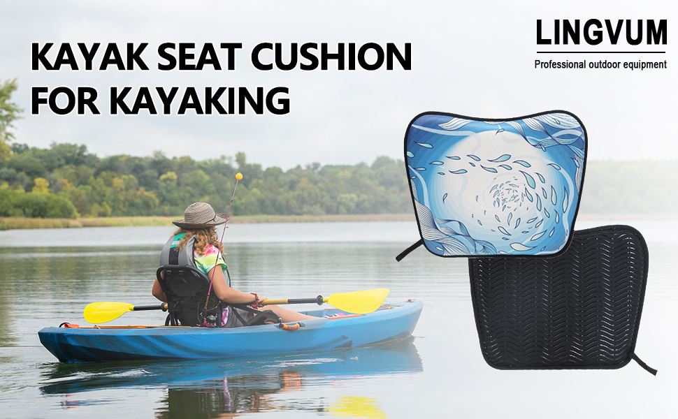 LINGVUM AntiSlip Kayak Seat Cushion, Underwater Vortex