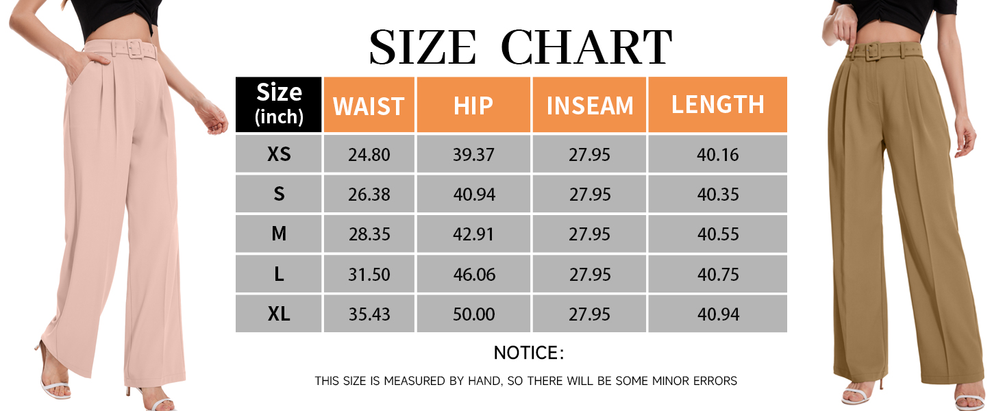FUNYYZO Women&#39;s High Waist Wide Leg Pants Business Work Office Casual