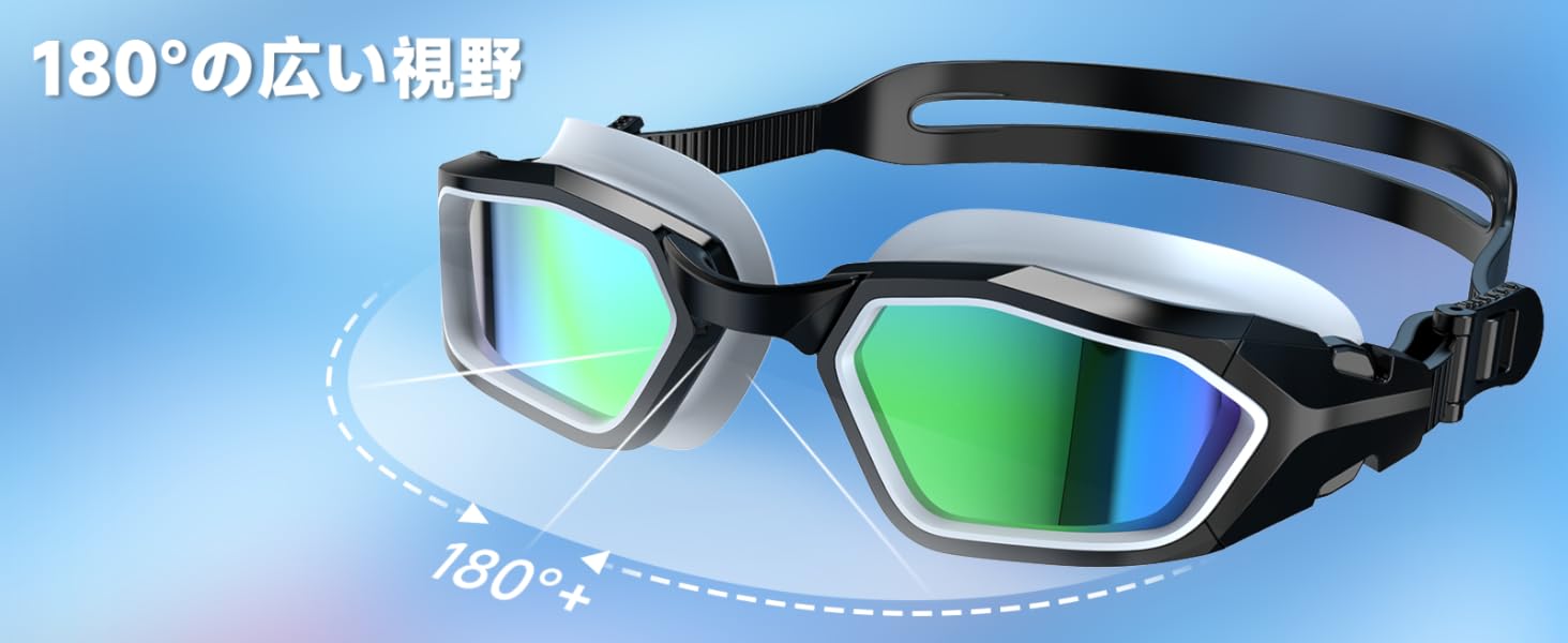 180°の広い視野 ゴーグル