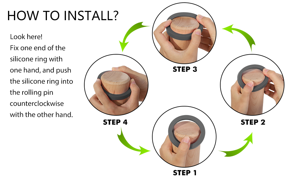 Silicone Rolling Pin Rings for Dough Thickness (10 Pieces