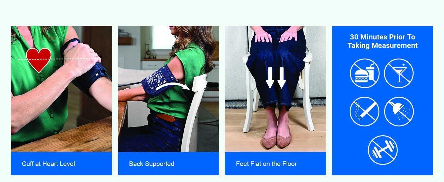 Tips for using a home blood pressure monitoring, including proper positioning and best pratices