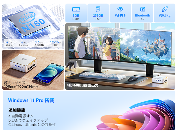 Amazon.co.jp: NiPoGi ミニpc Intel N150初登場 mini pc