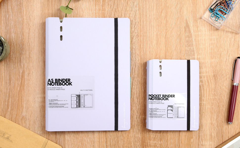 CAGIE A5 Refillable Notebook with Removable Pages
