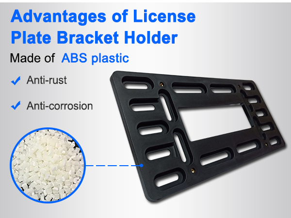 front bumper license plate holder bracket mounting kit trailer mount car no drill hole frame rear