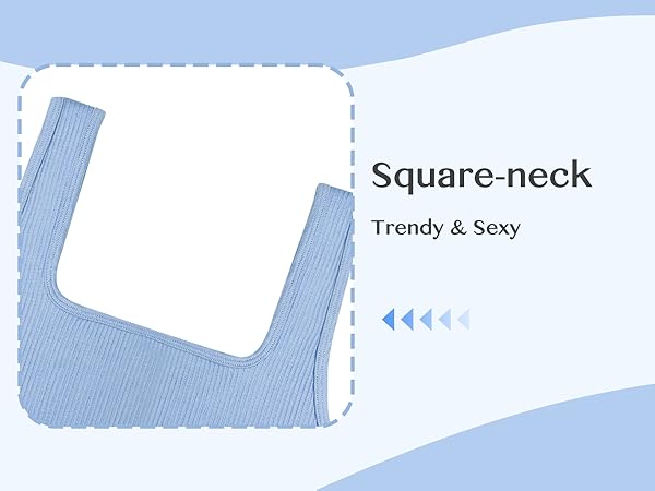 Sleeveless Square Neck Workout Top