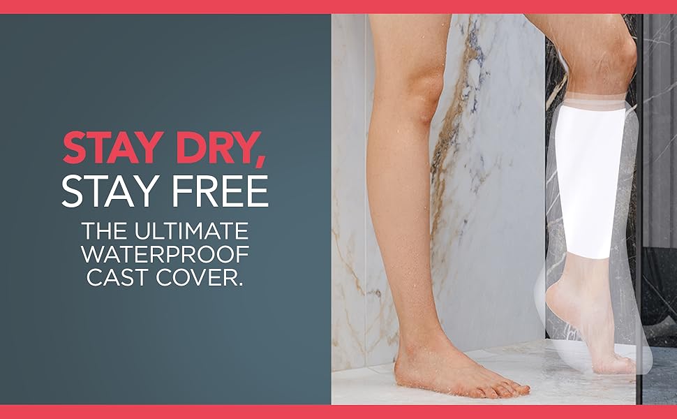 4pk Waterproof Leg Cover for Shower, Plaster Cast Waterproof Cover Leg