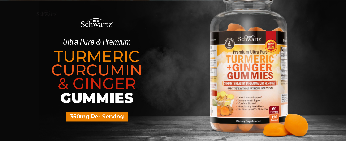 Amazon.com: BioSchwartz Turmeric Curcumin Ginger Gummies, 120 Gummies - Turmeric And Ginger Gummies Weight Loss