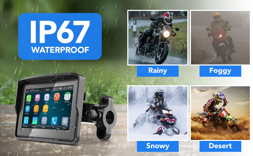 5" Waterproof Touchscreen, Motorcycle GPS Navigation Screen 2