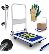 Tronitechnik Transportwagen Plattformwagen klappbar - mit Lenkrollen 150 kg Tragkraft mit Antiru...
